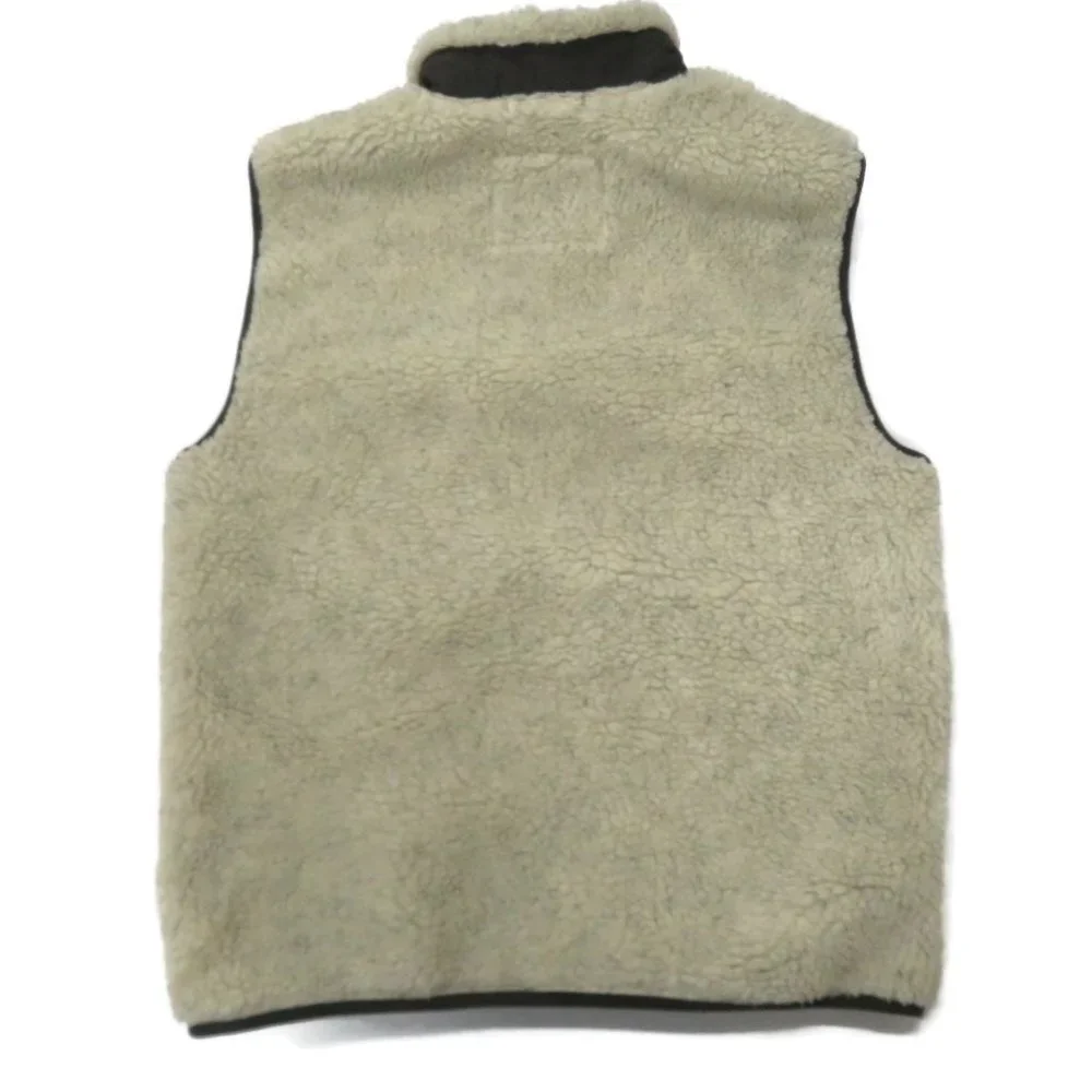 American Eagle Faux Fur Sherpa Fleece Vest Womens Medium Ivory‎ Full Zip Pockets